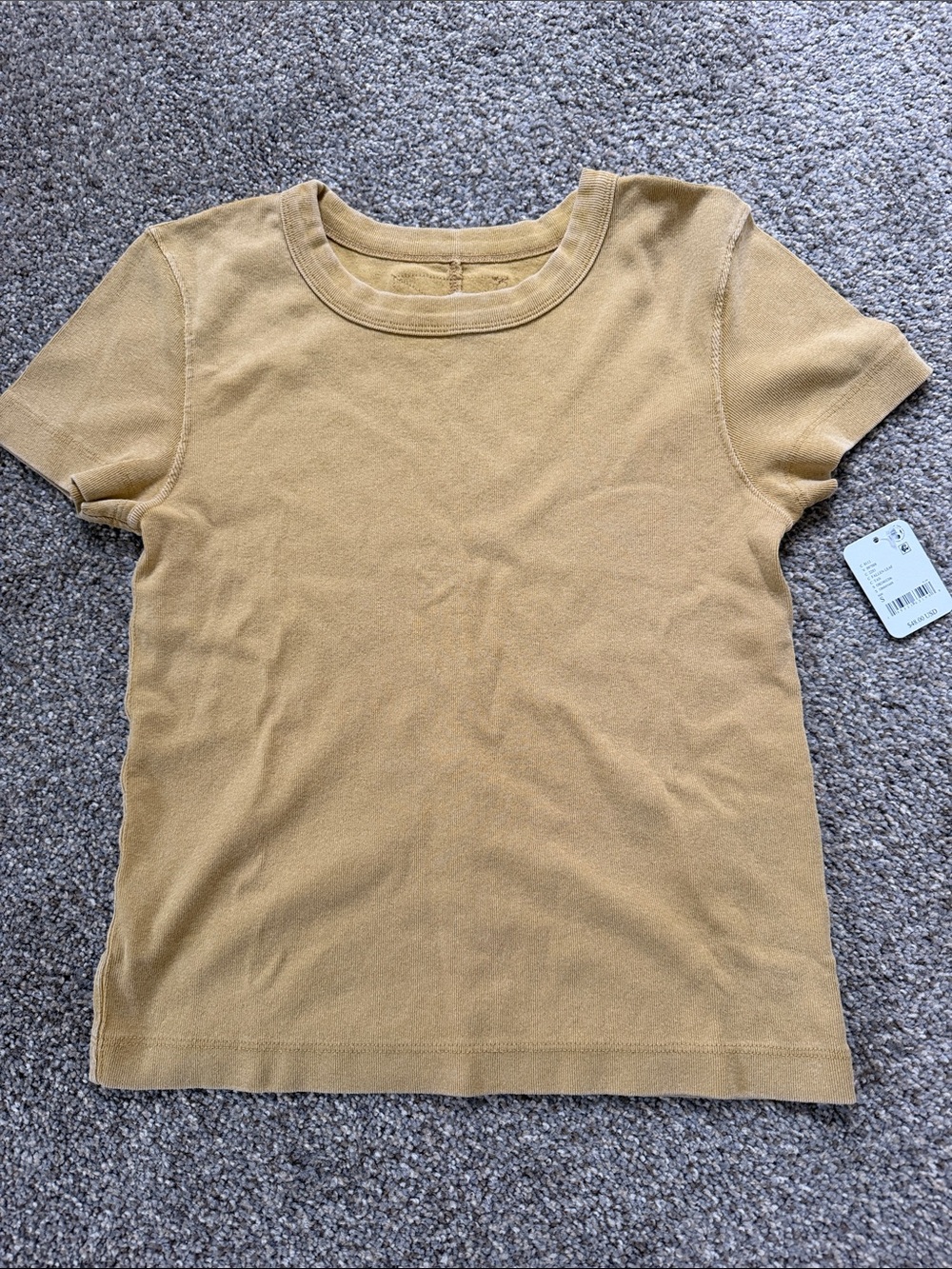 We The Free Short Sleeve Crewneck Top - Mustard Tan